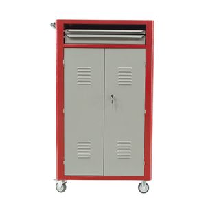 Rack p/ Computador Fechado c/ 2 Gavetas Vermelho - FERCAR