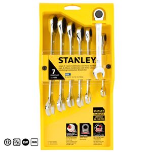 Jogo de Chave Combinada c/ Catraca 9 - 15 mm (7 Pçs) - STANLEY INATIVO