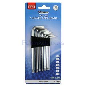 Jogo de Chave Torx Longa Com Guia Tipo L (7 pçs) - WESTERN