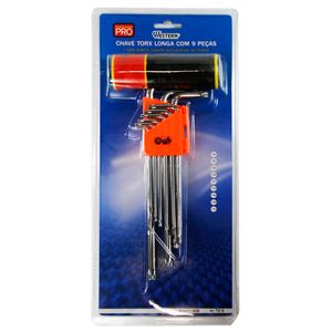 Jogo de Chave Torx Longa Com Guia Tipo L (9 pçs) - WESTERN