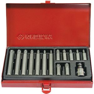 Jogo de Bits Torx com Adaptador 1/2" 15 Pçs - 1015PQ KING TONY