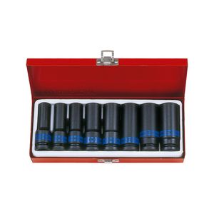 Soquete de Impacto Estra Longo Sextavado 12 a 23 mm c/ 8pçs - KING TONY