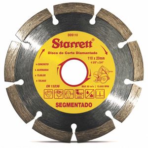 Disco de Corte Diamantado Segmentado 110MM - STARRETT