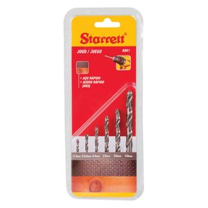 Jogo de Brocas Aço Rápido c/ 6 pças Diversas- STARRETT