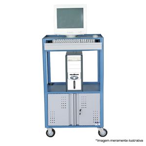 Carrinho Rack p/ Computador c/ Gaveta Porta-teclado CR44 - MARCON