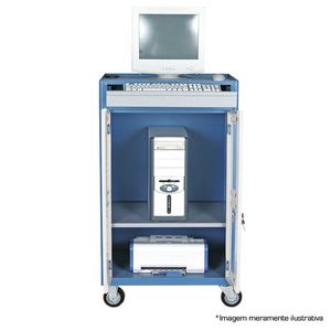 Carrinho Rack p/ Computador c/ Gaveta Porta-teclado CR45 - MARCON
