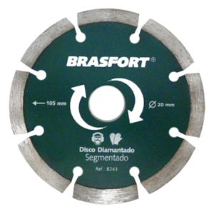 Disco Diamantado Segmentado Seco (105 x 1.7 x 20 mm) - Brasfort
