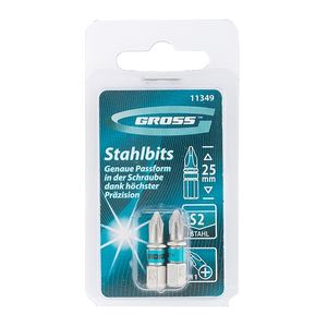 Bits Phillips 2pç 1/4" X 25mm Ponta 3/16" - GROSS