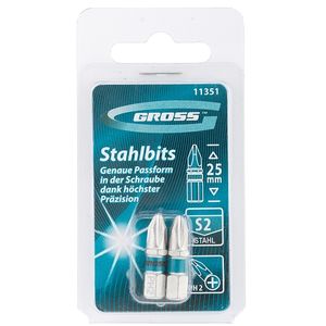 Bits Phillips 2pç 1/4" X 25mm Ponta 1/4" - GROSS