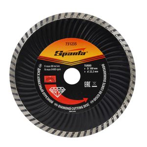Disco de Corte Diamantado Turbo 180X22,2mm Corte Seco - SPARTA
