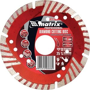 Disco de Corte Diamantado Segmentado 115X22,2mm Corte Seco - MTX