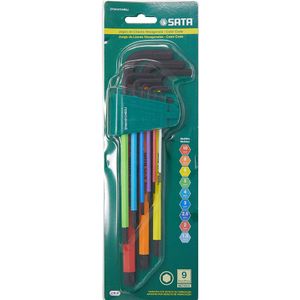 Jogo de Chaves Allen Retas Coloridas 9 Pçs - ST09107CHBSJ SATA