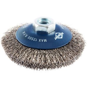 Escova de aço côncava 4´ x M14 x 1/2´ - BRASFORT