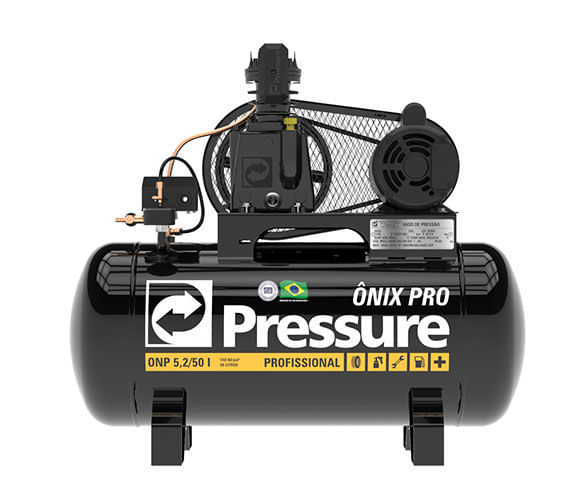 Compressor de ar 5,2 pés 50 litros monofásico Onix Profissional - PRESSURE