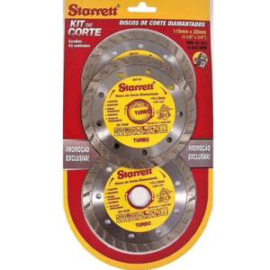 Kit Discos Diamantados 3 Peças - Contínuo / Segmentado / Turbo - STARRETT