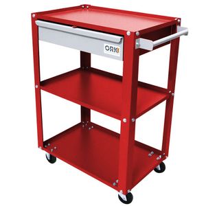 Carrinho Prateleira Desmontável c/ 1 Gaveta Vermelho – ORK