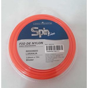 Fio de Nylon Laranja 3,00mm x 15 Metros para Roçadeira – SPIN LINE