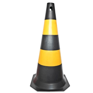 Cone Sinalizador 50cm Preto e Amarelo – 2820001 PROTEPLUS