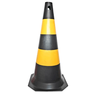Cone Sinalizador 75cm Preto e Amarelo – 2820003 PROTEPLUS