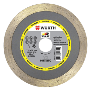 Disco Diamantado Contínuo 110x20mm – 0668110111 WURTH