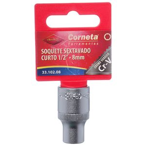 Soquete Sextavado Curto 1/2" 8mm – 3310208 CORNETA