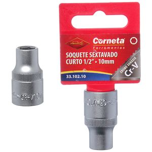 Soquete Sextavado Curto 1/2" 10mm – 3310210 CORNETA