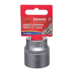 Soquete Sextavado Curto 1/2" 32mm – 3310232 CORNETA