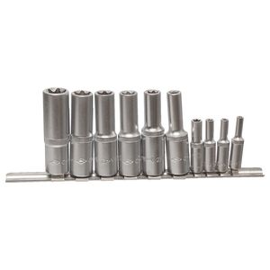 Jogo de Soquete E-Torx 1/4"-1/2" Longo 10PÇS - 3323423 CORNETA