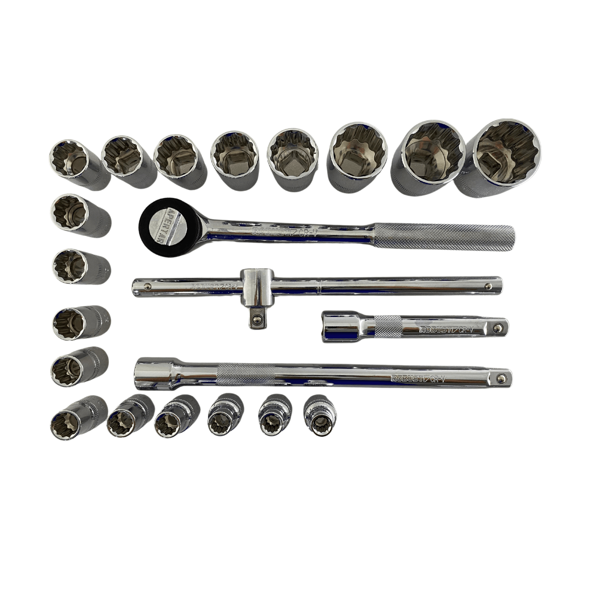 Adquira Jogo de Soquete Estriado ½” 22 Pçs ROBUST D2622AM