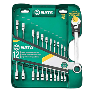 Jogo de Chave Combinada com Catraca Speedy 8-19mm 12Pçs - ST09066-02 SATA