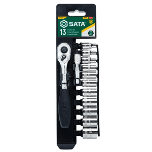 Jogo de Soquete Sextavado 1/4 13Pçs - ST09521G SATA